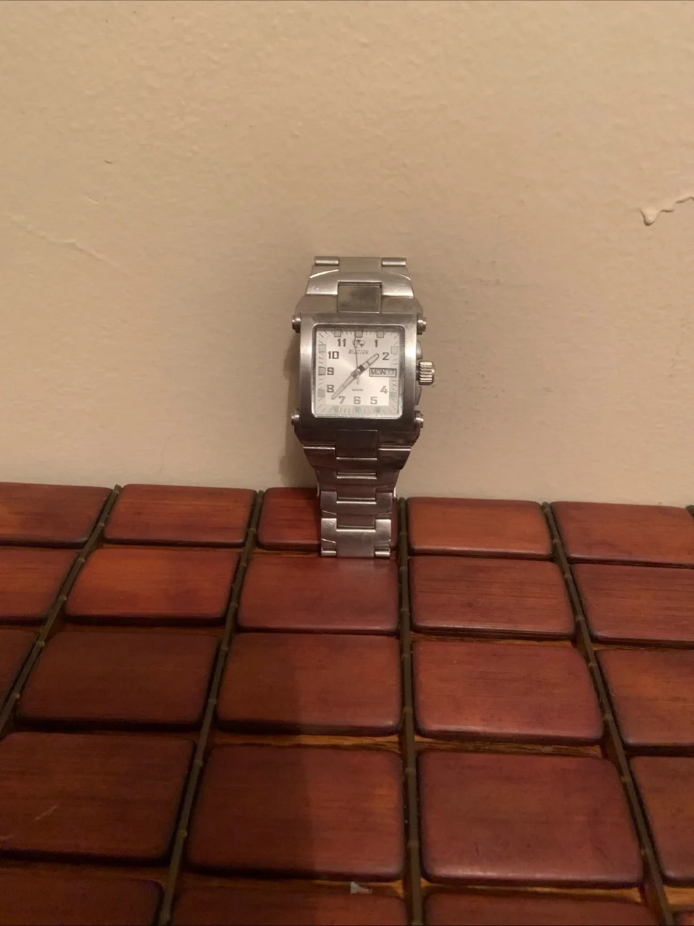 Reactor Rare Stainless Steel Square Men's Watch - Silver & White